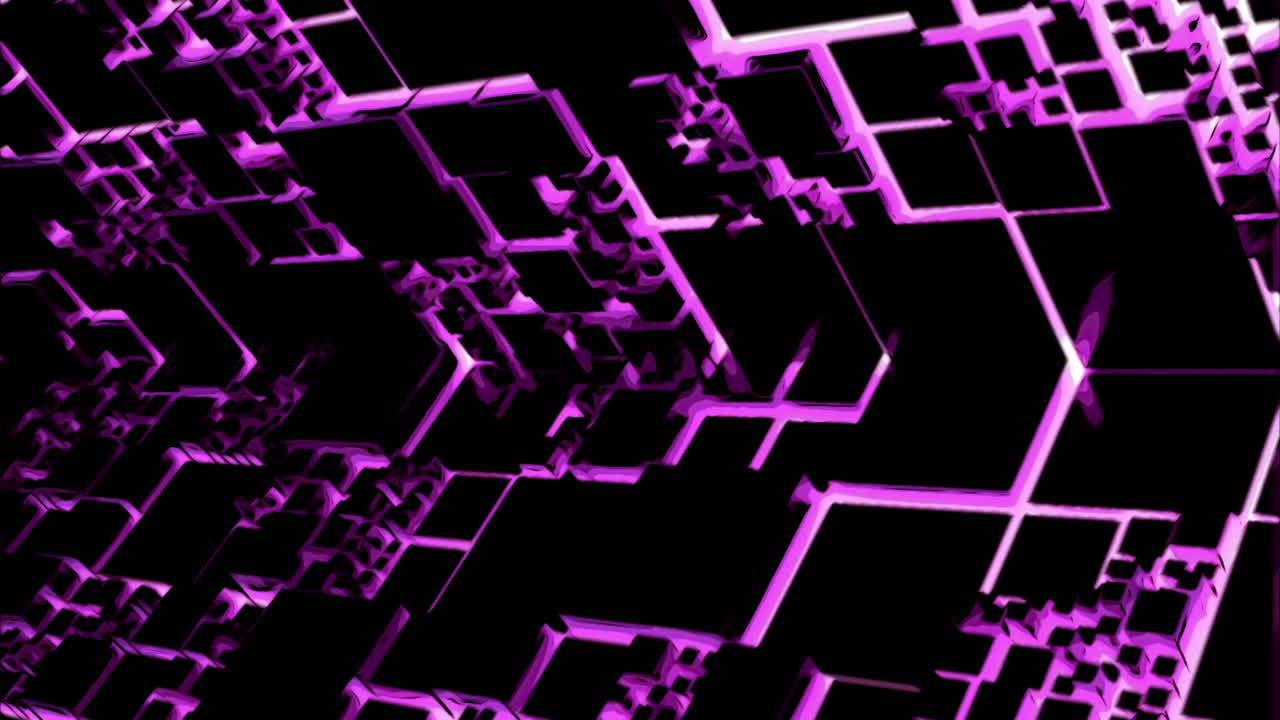 Abstract Geometric Purple Cubes