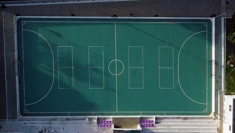 empty small concrete football field view from above