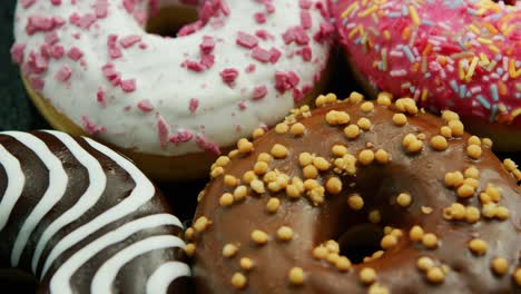 glazed sweet doughnuts in closeup