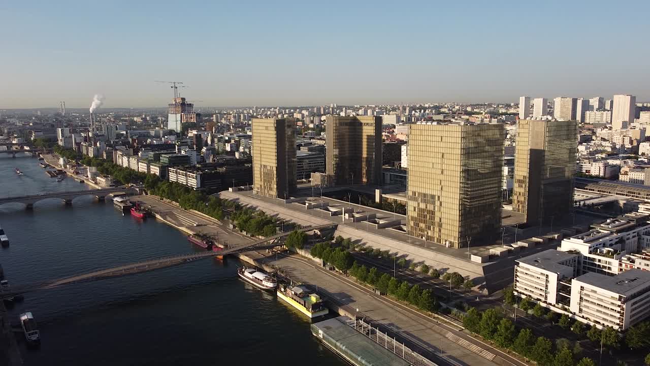 Bibliotheque Nationale Francois Mitterrand or National Library of France, Aerial