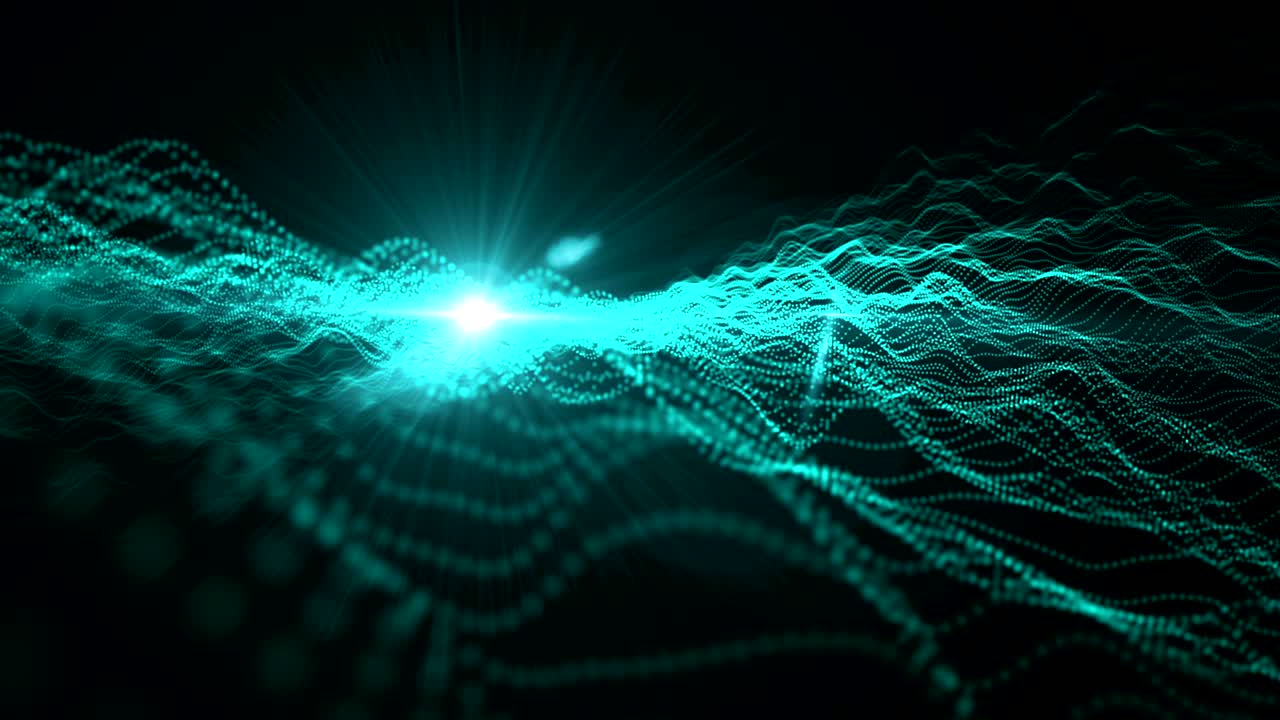 Hi Tech Digital Wave Particles with Glowing light