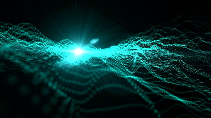 Hi Tech Digital Wave Particles with Glowing light