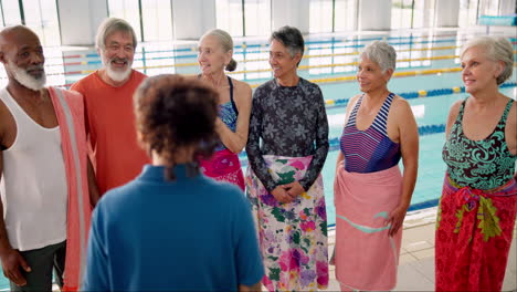 senior group at swimming pool