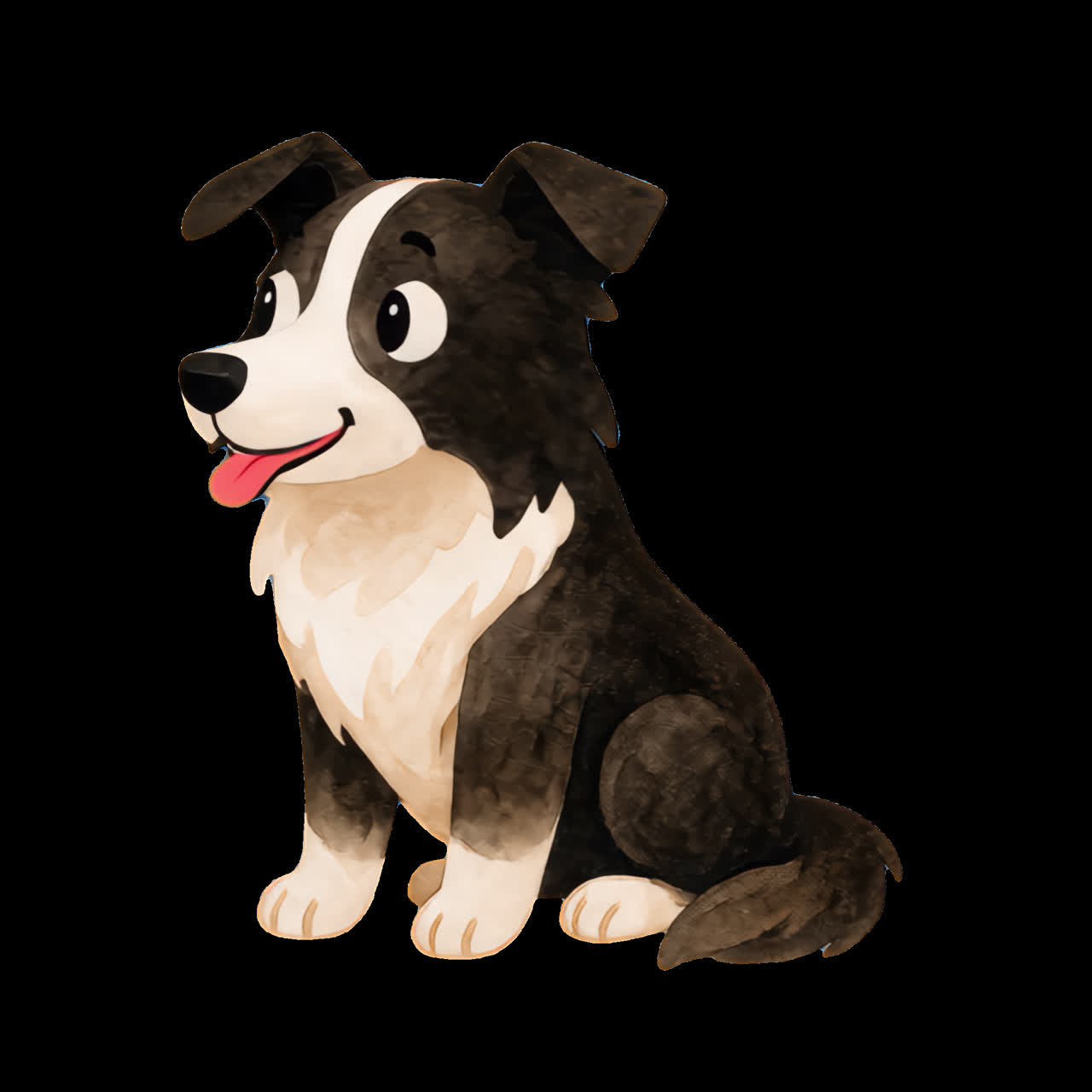 Animación de ilustración de perro de dibujos animados, recurso aislado, vídeo 4K transparente, canal alfa, ProRes