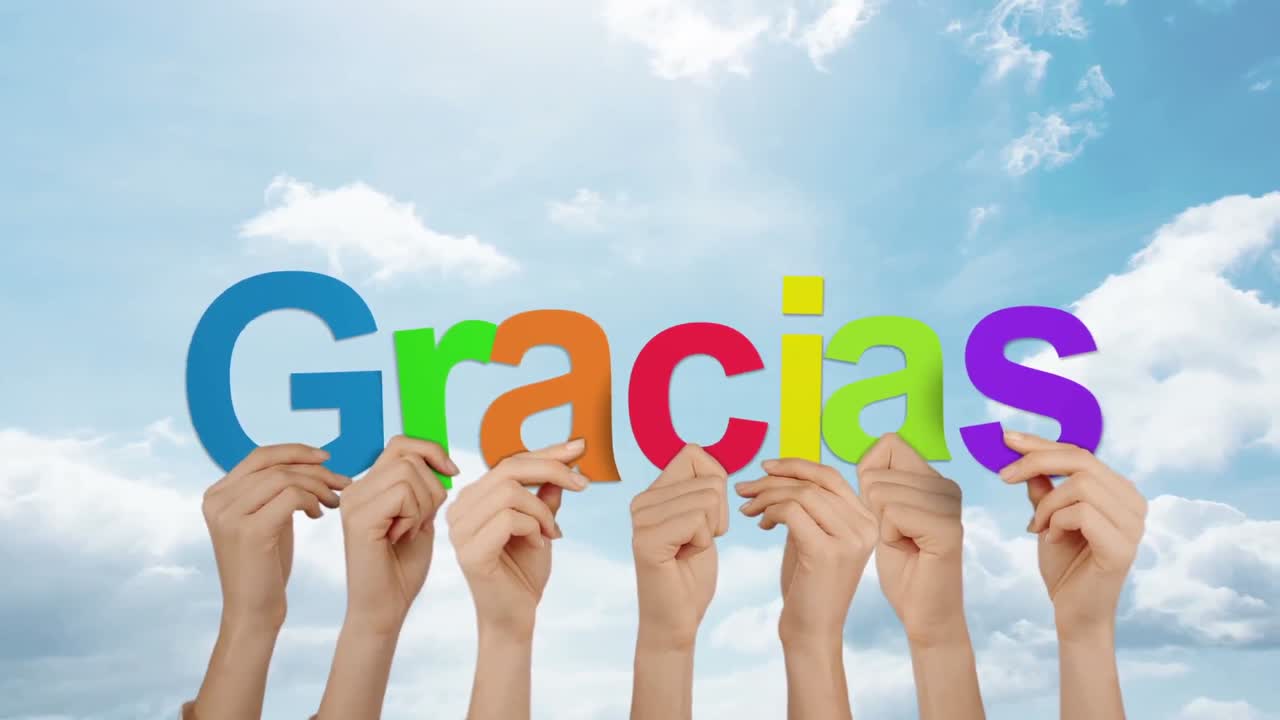 손을 들고 고마워요