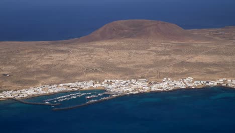 view from above of the island of la graciosa on the canary island