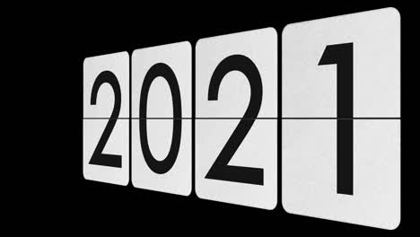 flip clock vintage display switches from year 2021 to 2022 to 2023