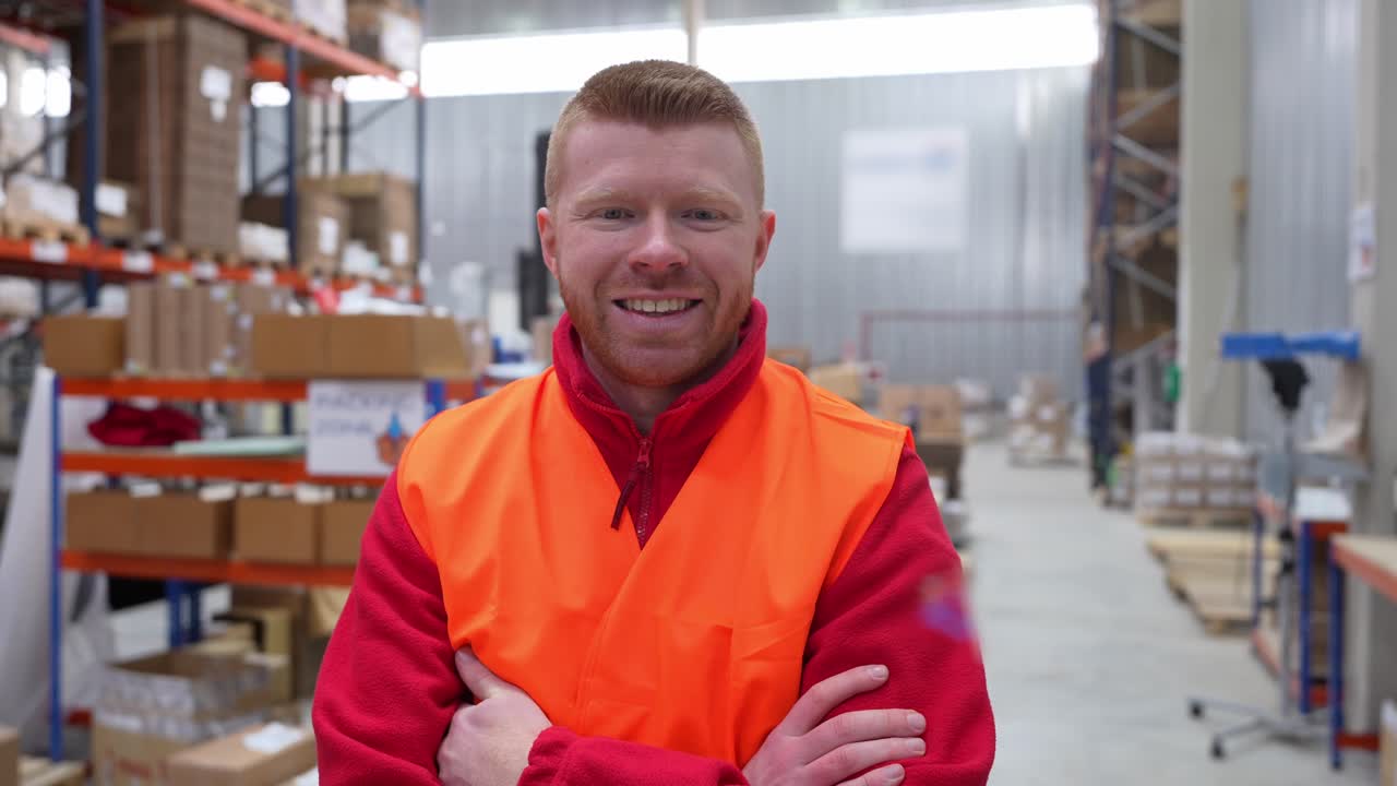 LagerarbeiterIn mit Sicherheitsweste