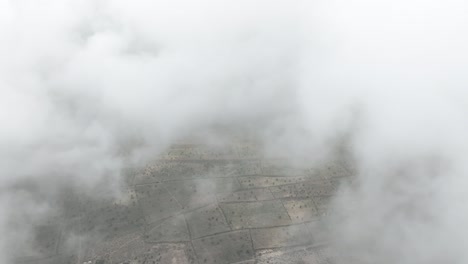 cloudy aerial shot of tharparkar in pakistan