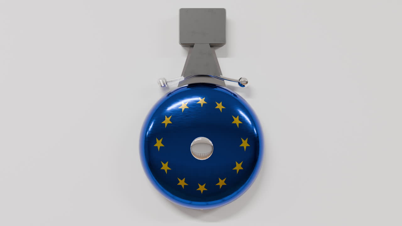 Europe Bell Flag Blue Color Ringing For Back To School