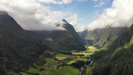 aerial footage beautiful nature norway.