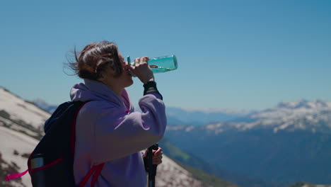 woman hiking in mountains