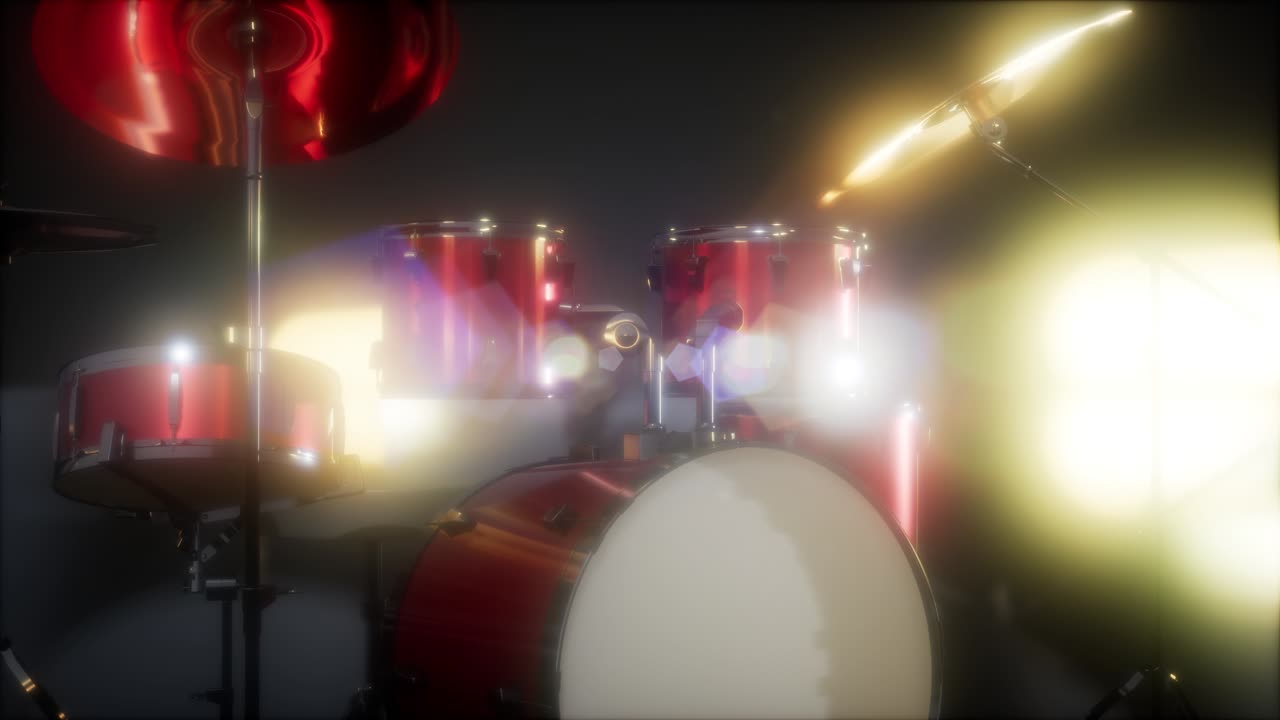 conjunto de tambores con dof y lente flair