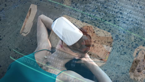 mujer usando vr mostrando videos