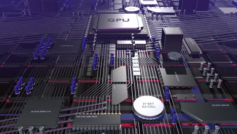 generic gpu processor with motherboard. ai technology.