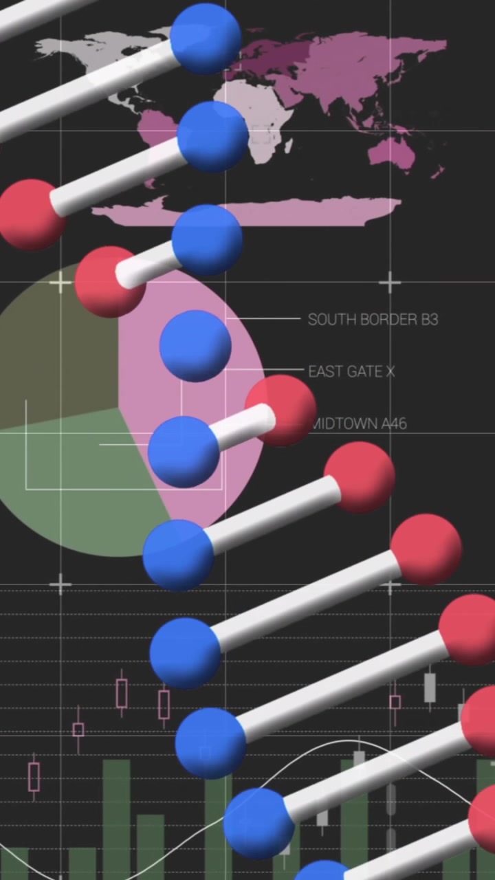 Animação de fita de DNA sobre estatísticas