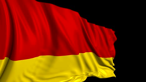 german flag in slow motion. the flag develops smoothly in the wind