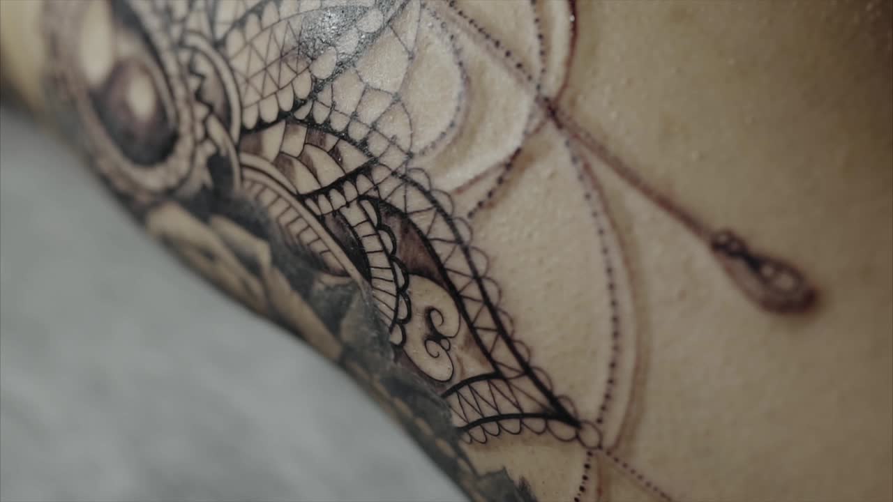 Black and Gray Lace Mandala Tattoo