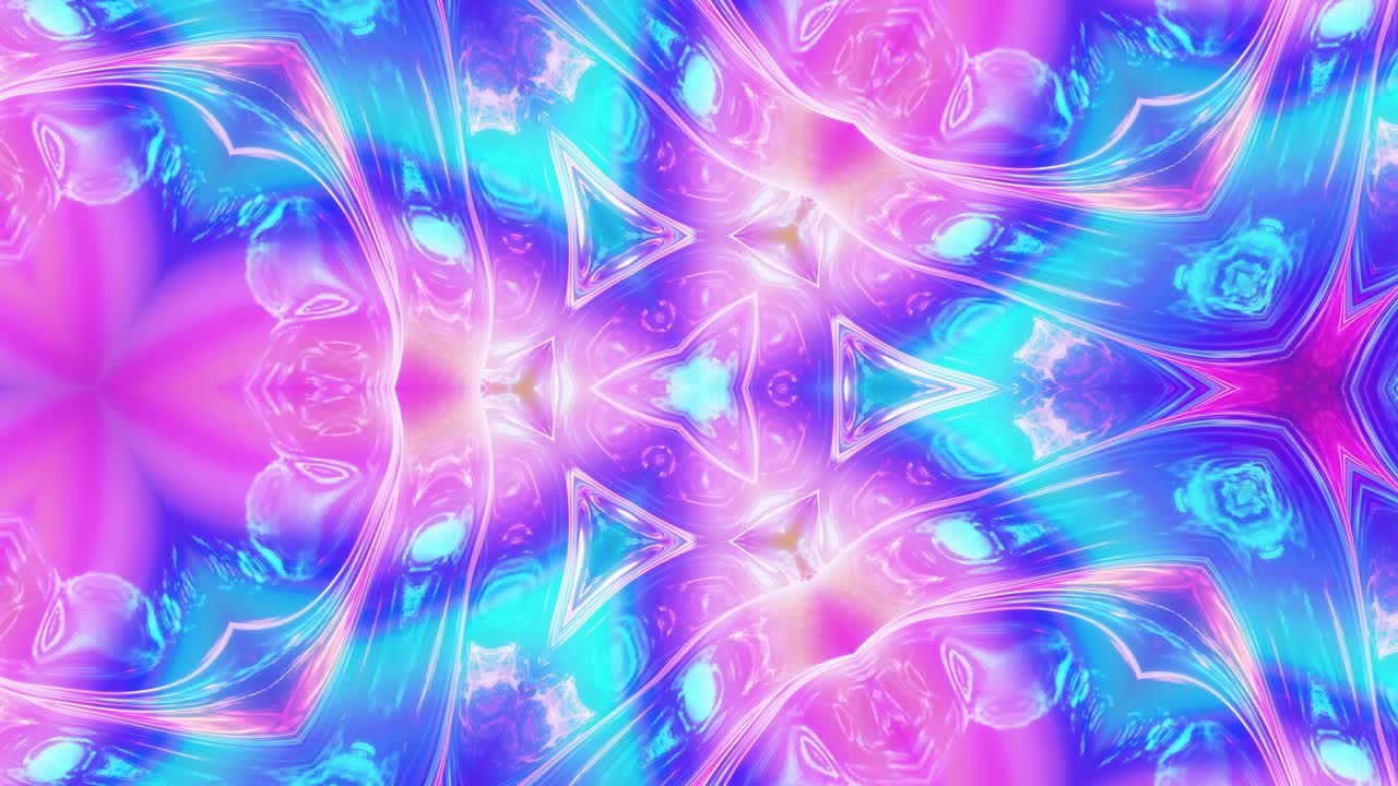 3d elegante abstracto en bucle bg como patrón simétrico ondulado como estructura caleidoscópica con ondas, vidrio líquido multicolor con hermosos colores de gradiente. 4k animado fluido colorido de moda