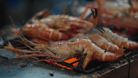 grilled shrimp on a charcoal grill