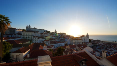 Gimbal-Movement-from-viewpoint-of-Alfama-in-Lisboa,-Portugal