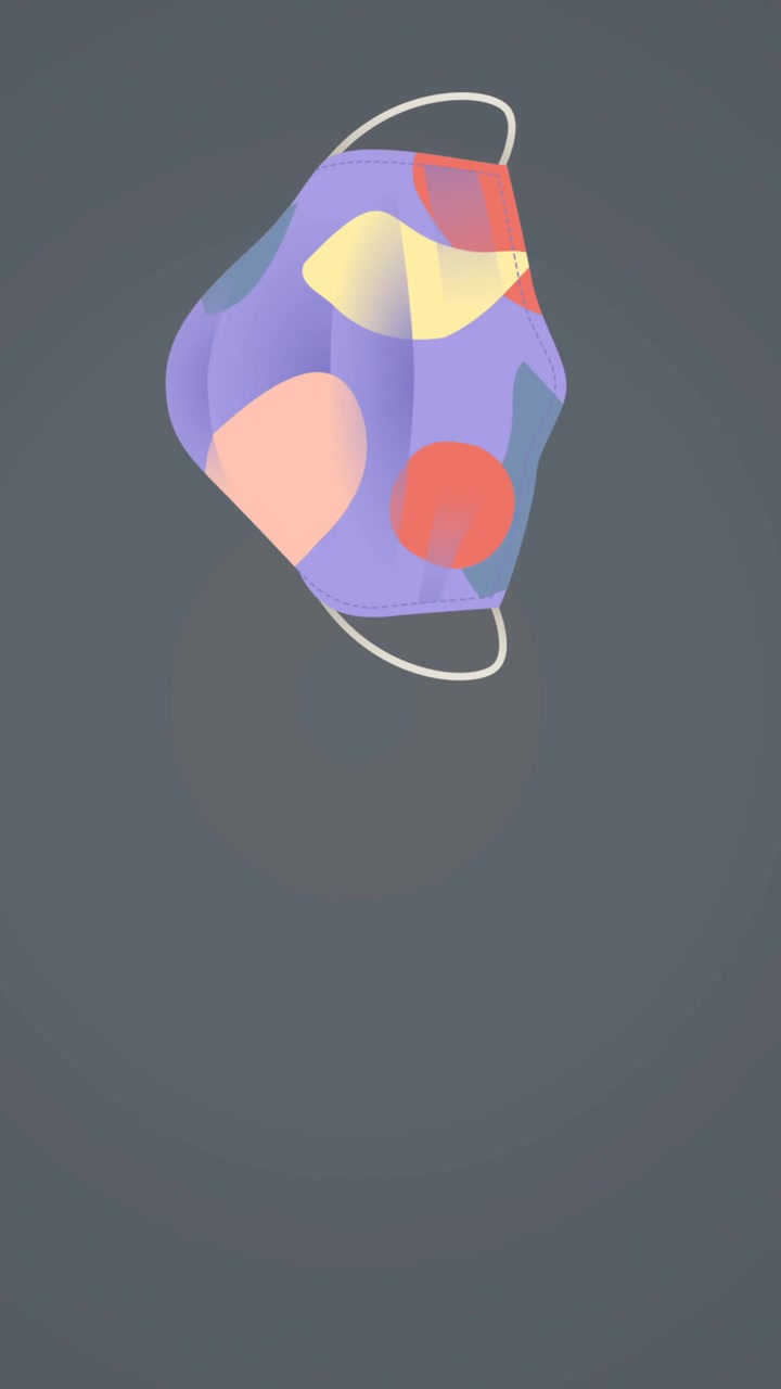 Animation of face masks on grey background