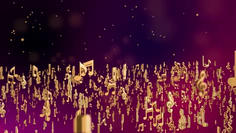 golden abstract colorful audio music musical note symbols sound wave beat glowing music 3d for