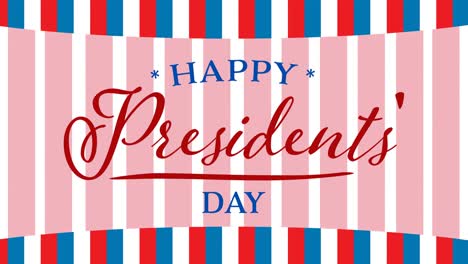 Animation-of-happy-presidents-day-text-over-stripes-of-american-flag