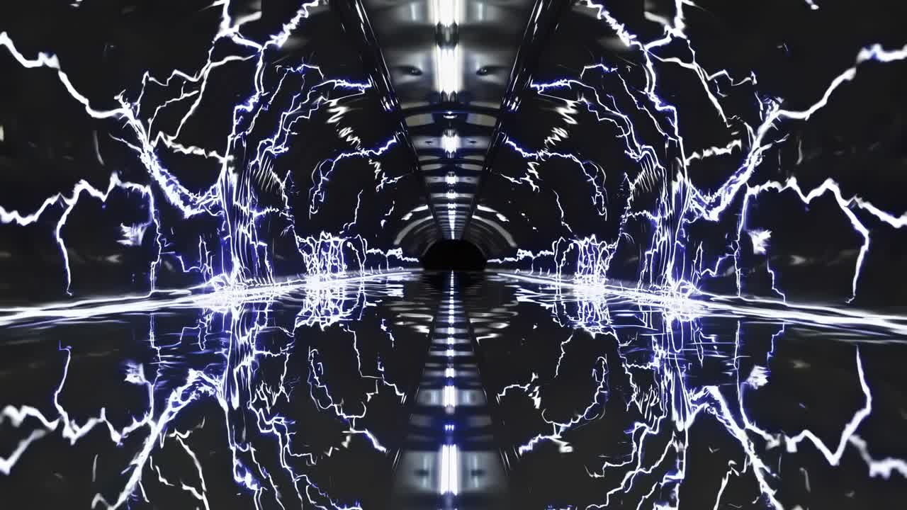 Futuristic Tunnel with Lightning Effects