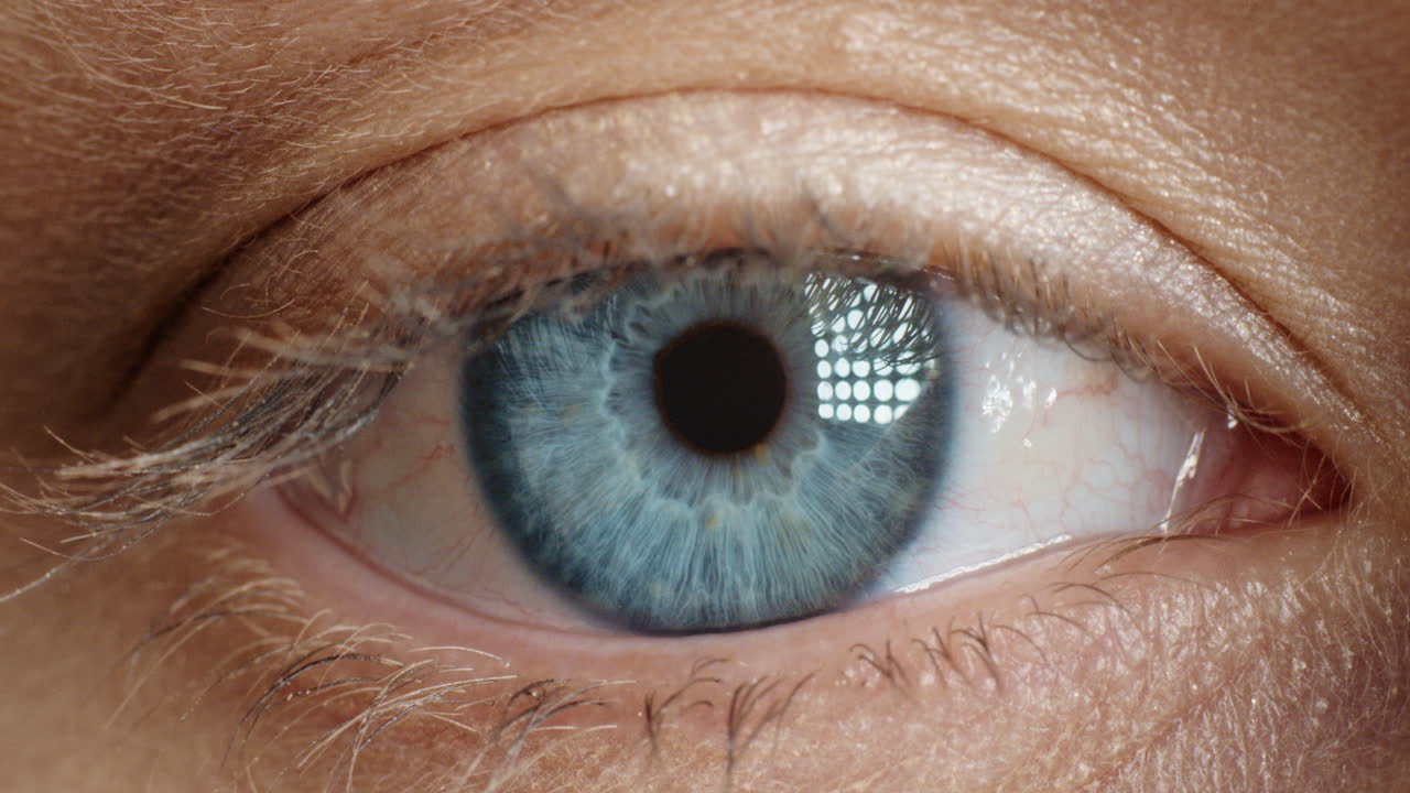 hermosa apertura del ojo macro parpadeando de cerca