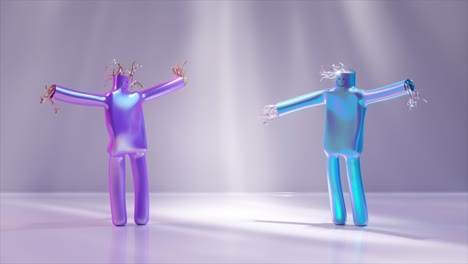 holographic dancing figures