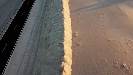 drone, fuerteventura beach roadside dunes, corralejo dunas, canary island