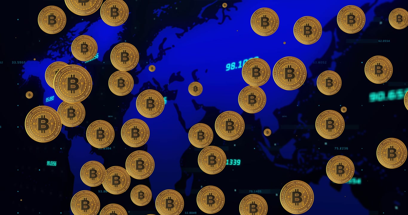 Animazione di testo con globo e rete di connessioni