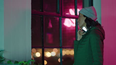 young african american business woman using smartphone chatting phone call conversation discussing deadline working late female entrepreneur talking on cellphone in office at night