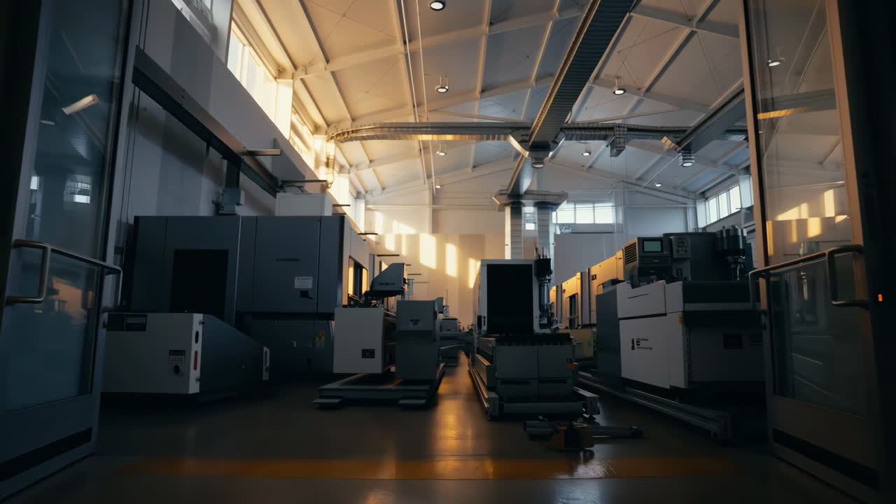 Industrial Factory Interior with Machinery