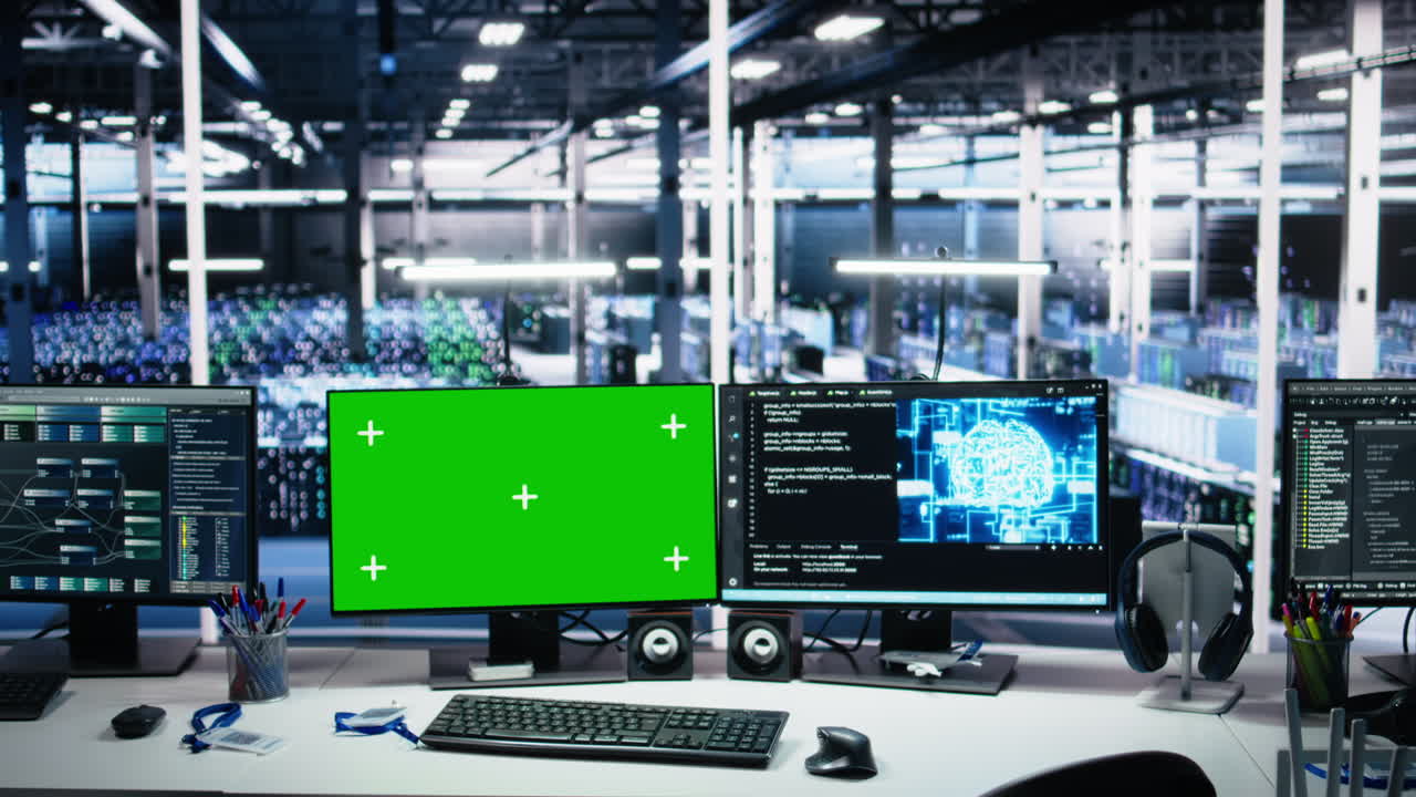 Server Room Chroma Key Pcs Tracking Rigs Processing Machine Learning Datasets