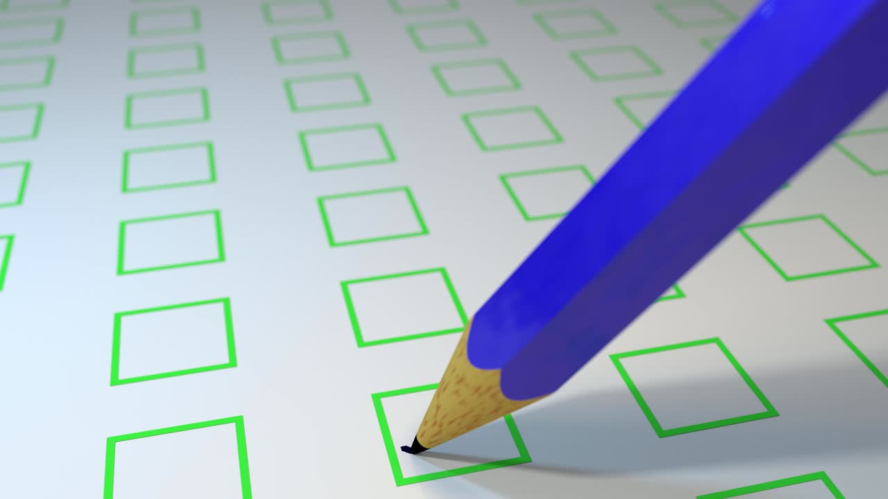 Pencil ticking boxes survey vote exam loop
