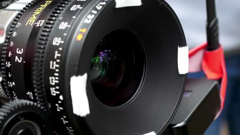 close-up of professional camera lens