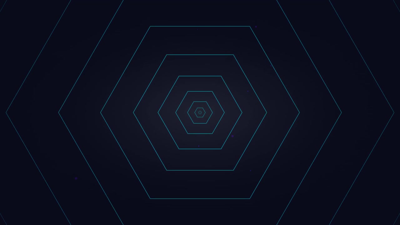 Abstract Motion Background with Pulsing Blue Hexagons