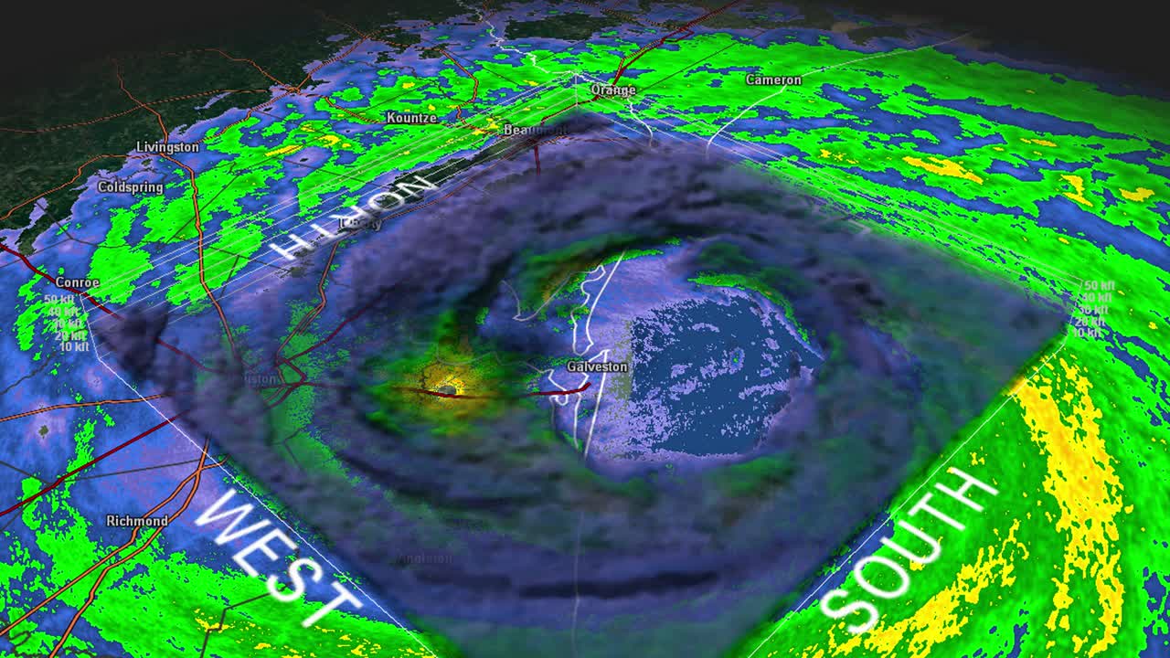radar 3d del ojo del huracán ike