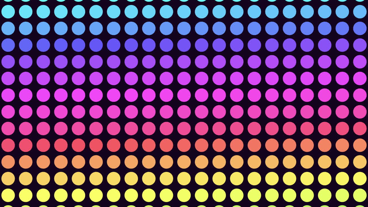 Patrón simétrico vibrante de círculos coloridos en formación de cuadrícula