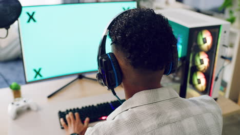 a gamer playing a video game on the computer using