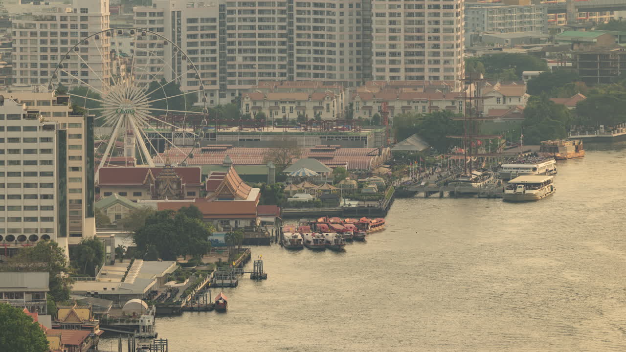 Bangkok river chao phraya from a high vantage point