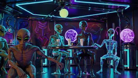 aliens in a futuristic space bar