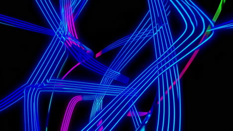 vibrant abstract neon light trails and glowing lines on black background