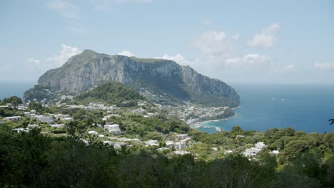 Beautiful-view-of-Capri-and-Monte-Solaro-form-Villa-Jovis-during-a-sunny-day-in-Summer