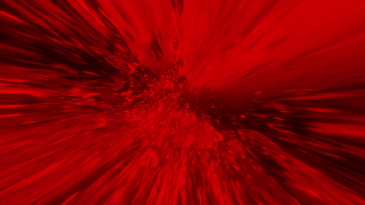 Red Abstract Swirling Water Droplets Moving Rapidly. Organic Particles Motion Graphics. Wallpaper Background Illustrative Asset.