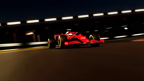 formula 1 race car on track at night