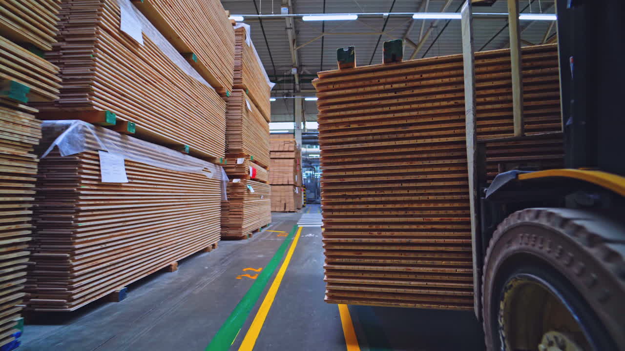Wood Products Warehouse with Forklift