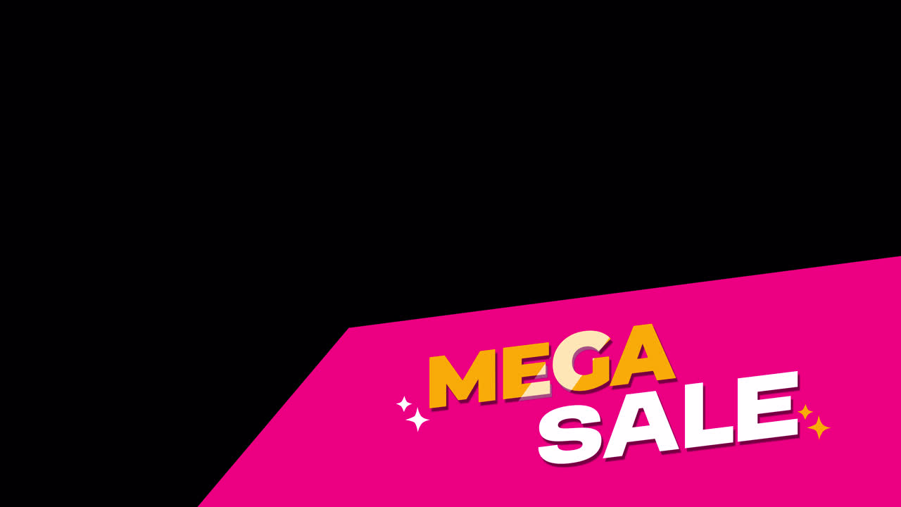 Gráfico Animado de Promoción de Mega Venta con Fondo Rosa.
